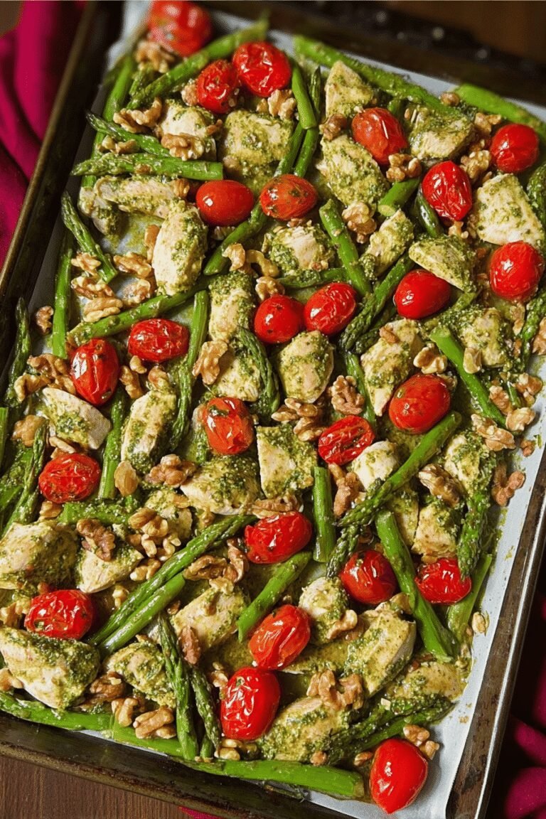 Sheet Pan Pesto Chicken Asparagus Tomatoes Walnuts 99.Png