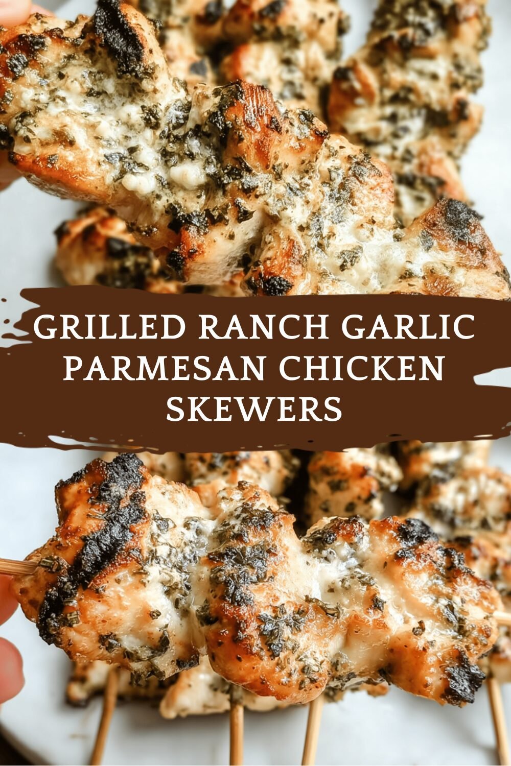Grilled Ranch Garlic Parmesan Chicken Skewers