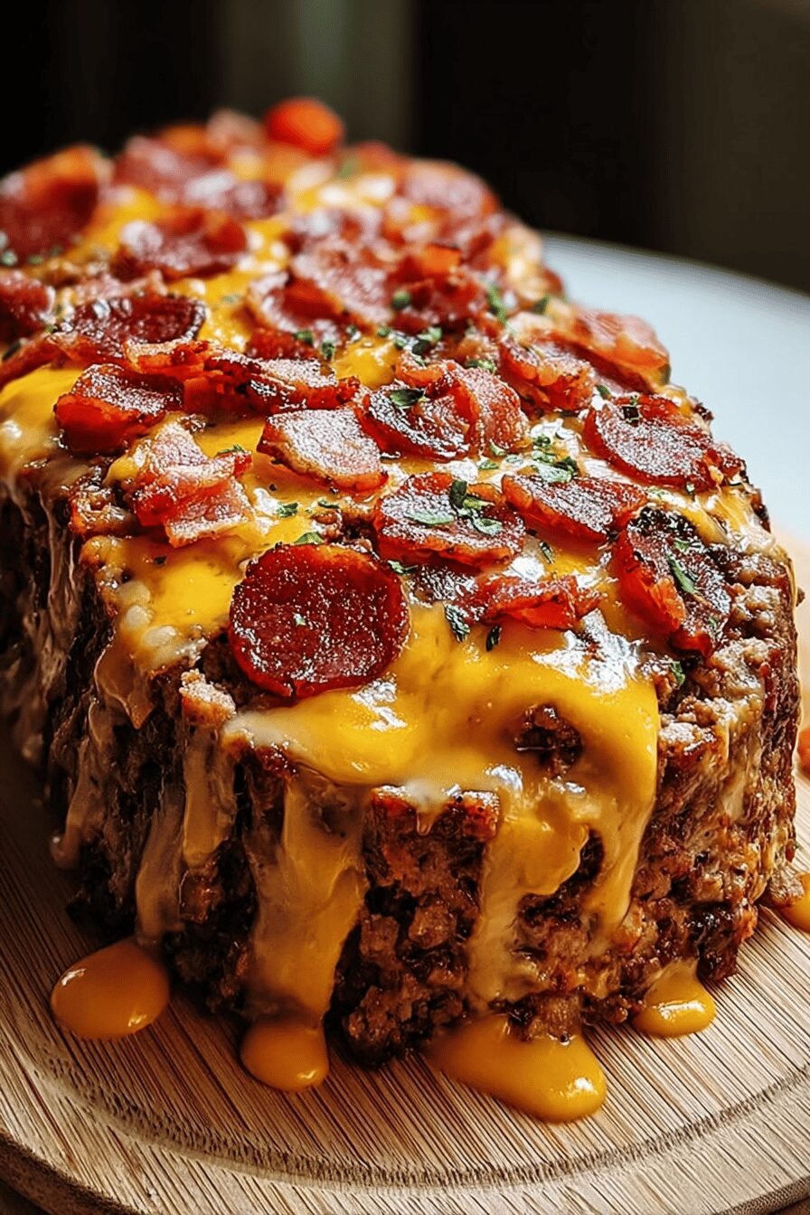 Bacon Cheeseburger Meatloaf Recipe With Savory Cheese And Crispy Bacon 6 Bacon Cheeseburger Meatloaf
