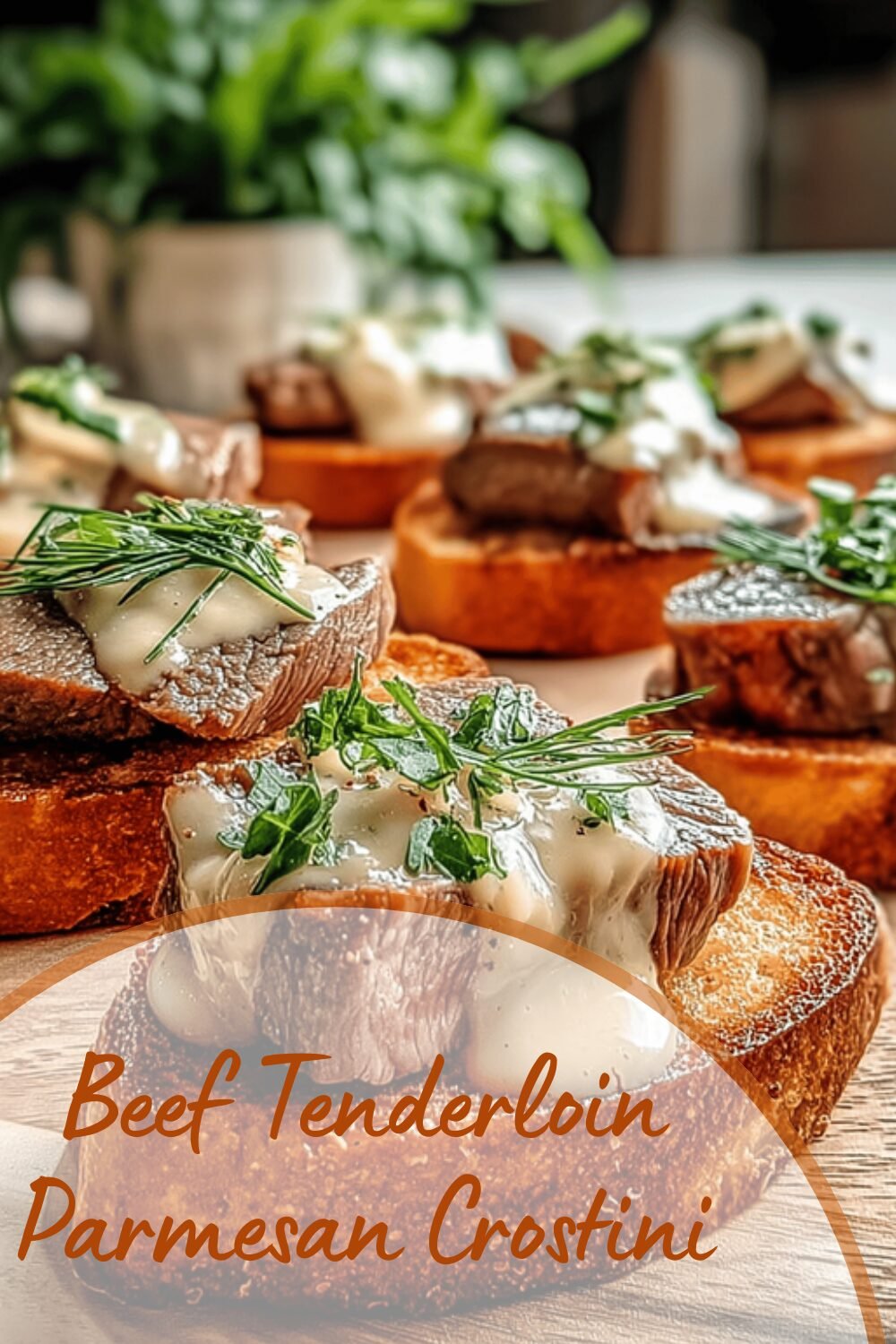Beef Tenderloin Parmesan Crostini