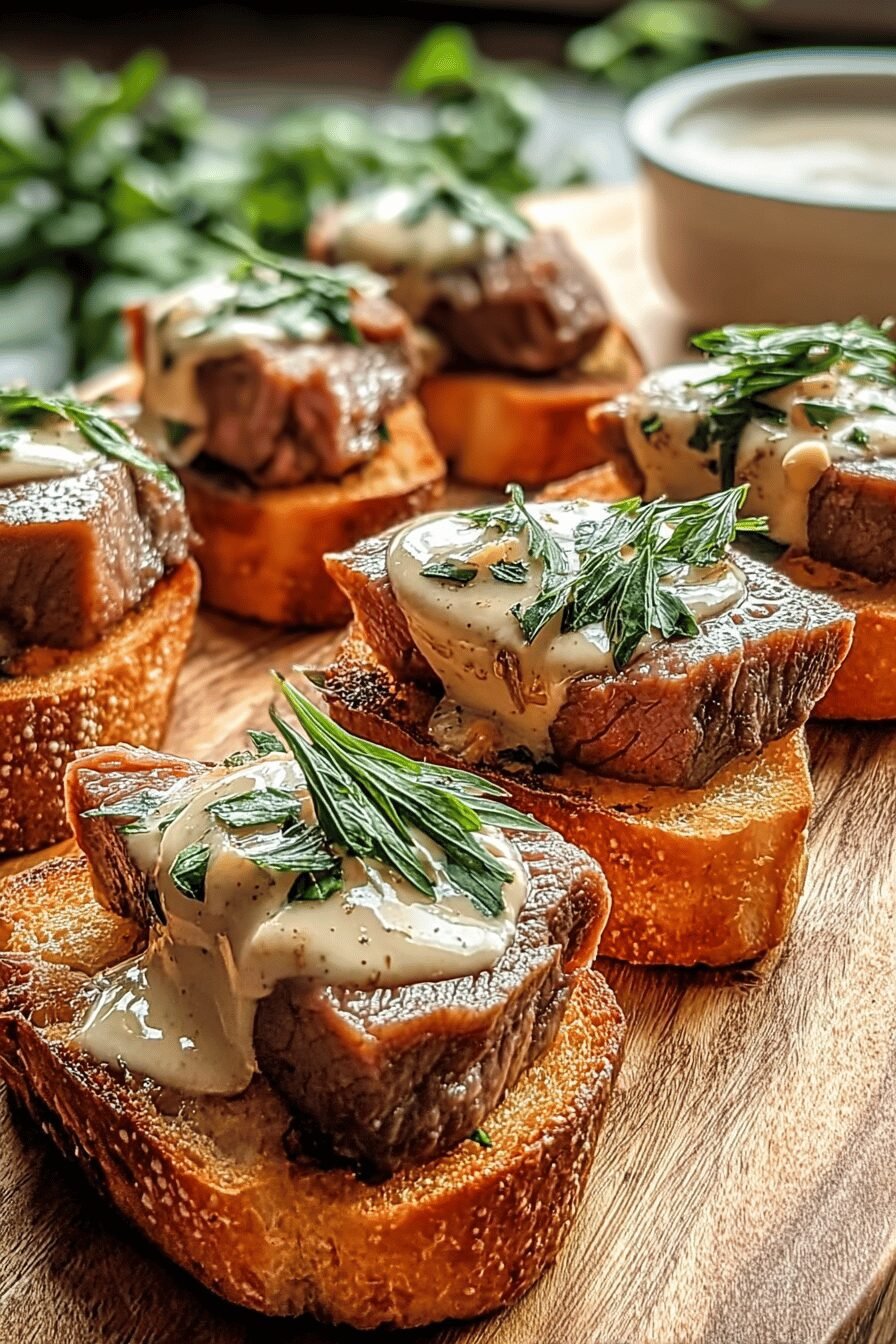 Beef Tenderloin Parmesan Crostini