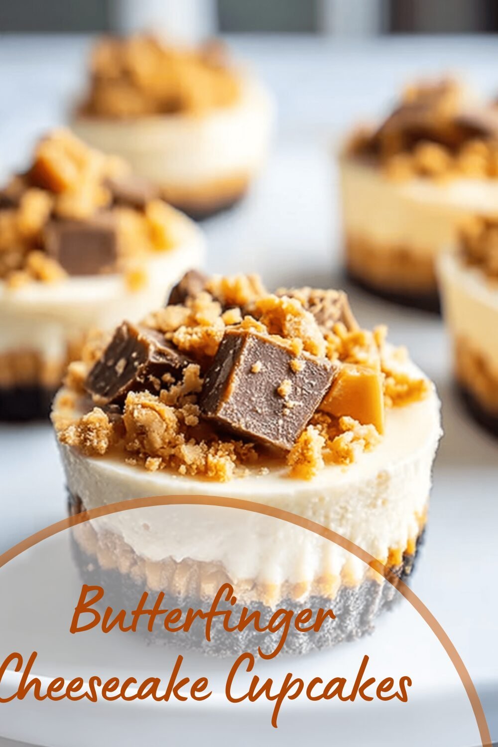 Butterfinger Cheesecake Cupcakes
