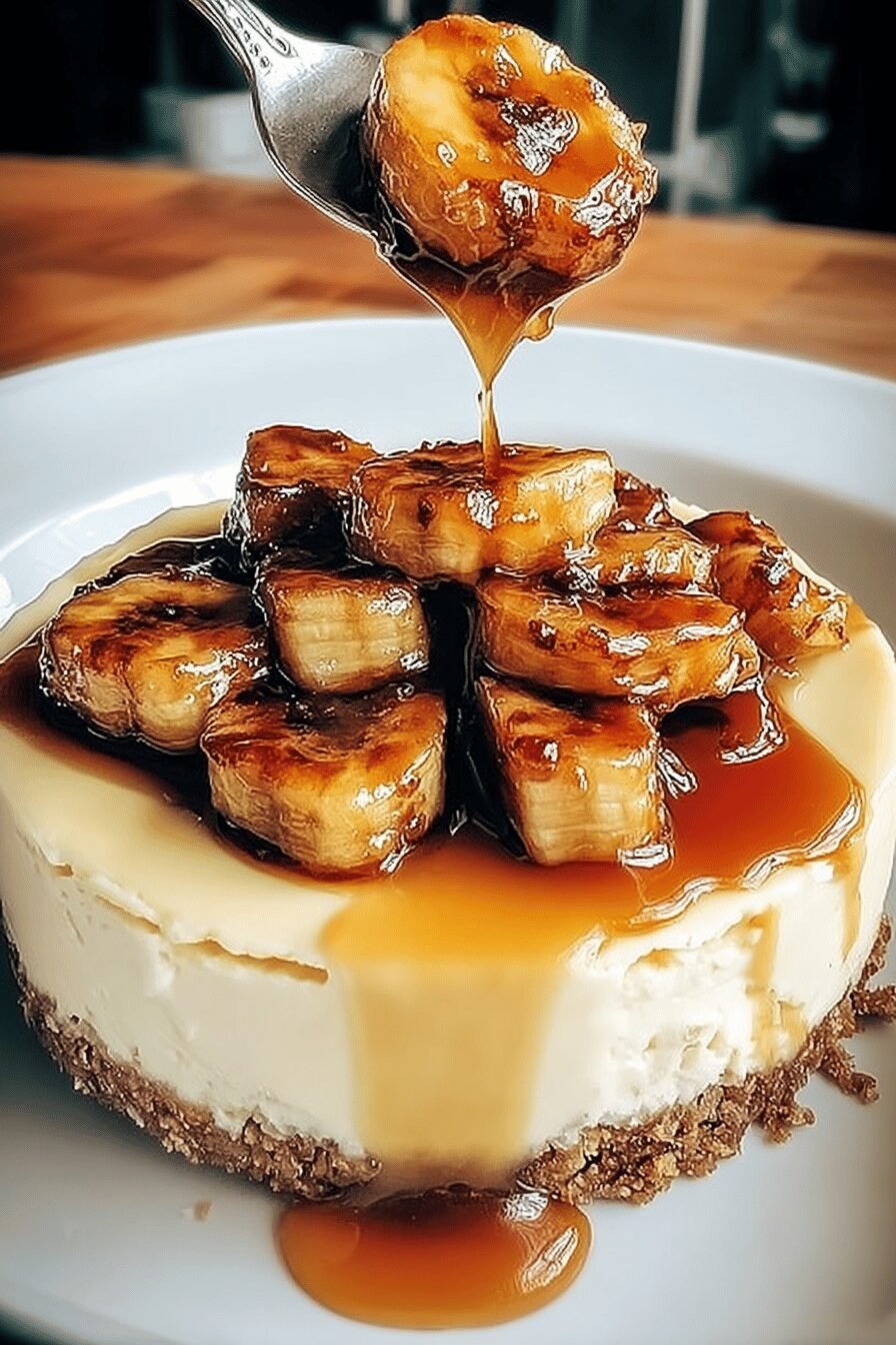 Caramel Banana Cheesecake Recipe With Creamy And Decadent Layers 6 Caramelized Banana Cheesecake Rum