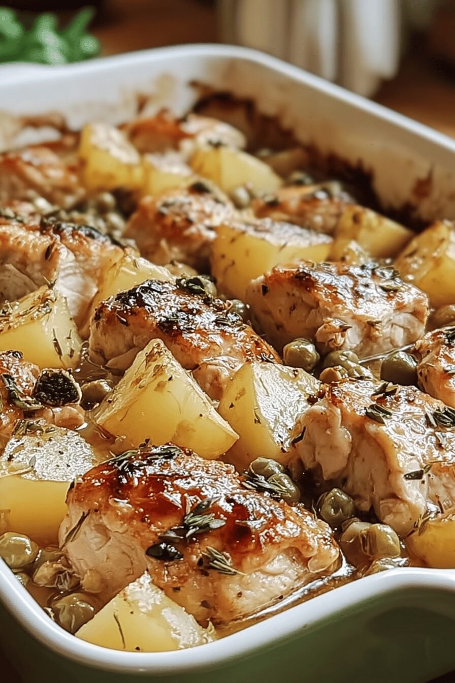 Chicken Potato Bake Recipe With Crispy Skin And Tender Potatoes 6 Chicken Potato Bake