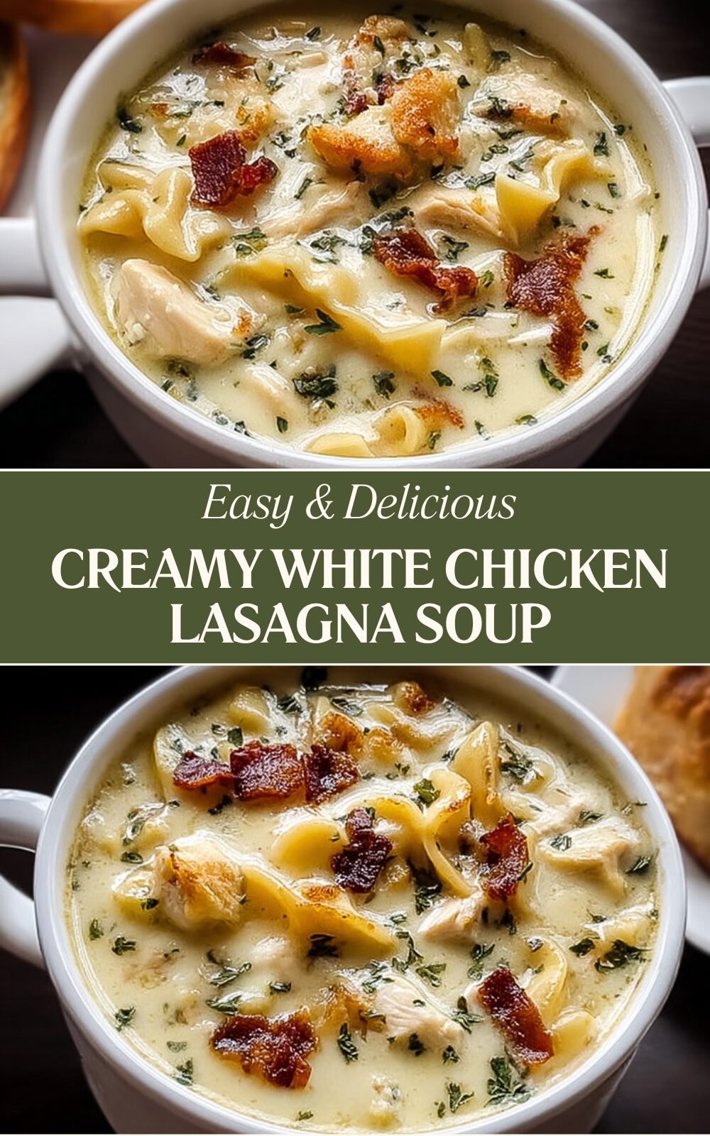 Creamy White Chicken Lasagna Soup