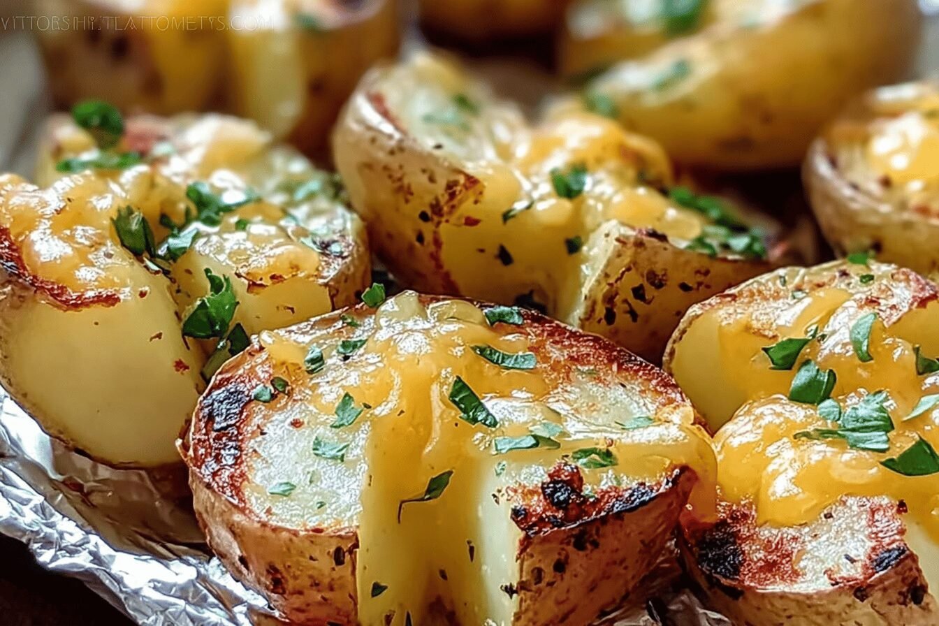 Grilled Cheesy Garlic Potatoes