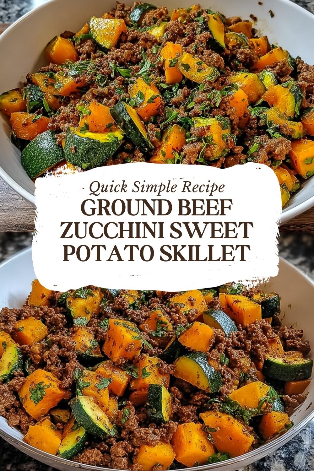 Ground Beef Zucchini Sweet Potato Skillet