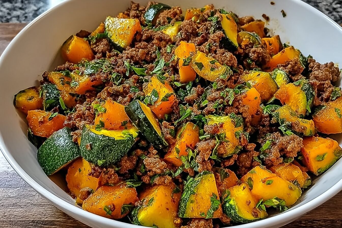 Ground Beef Zucchini Sweet Potato Skillet