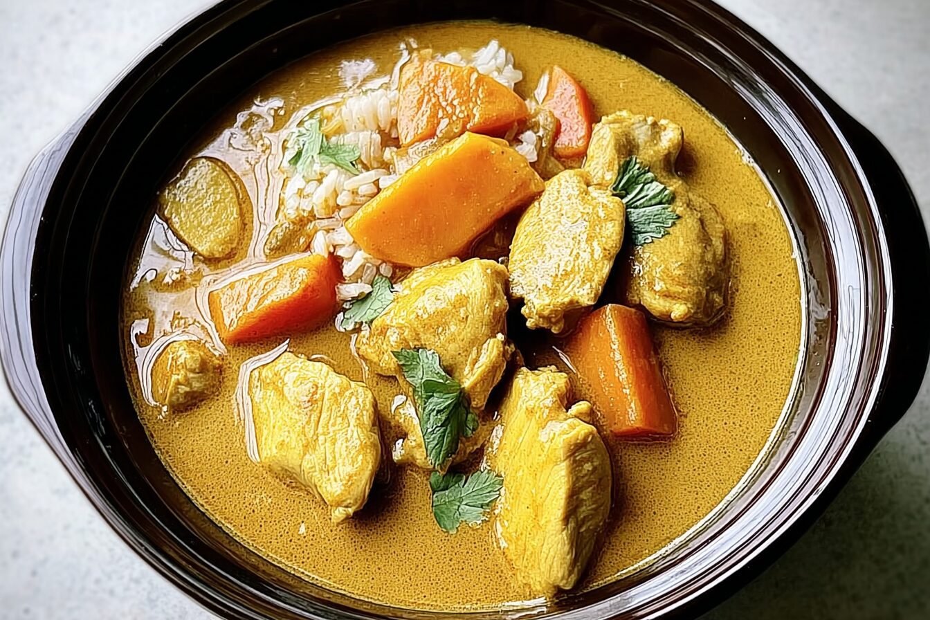 Slow Cooker Yellow Chicken Curry With Creamy Coconut And Spices 6 Healthy Slow Cooker Yellow Chicken Curry