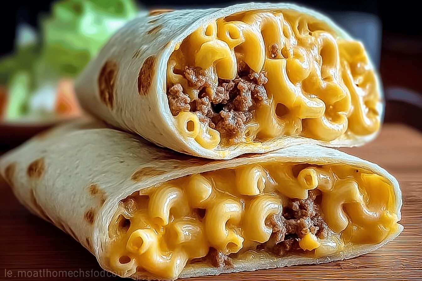 Mac N Cheese Burger Wrap