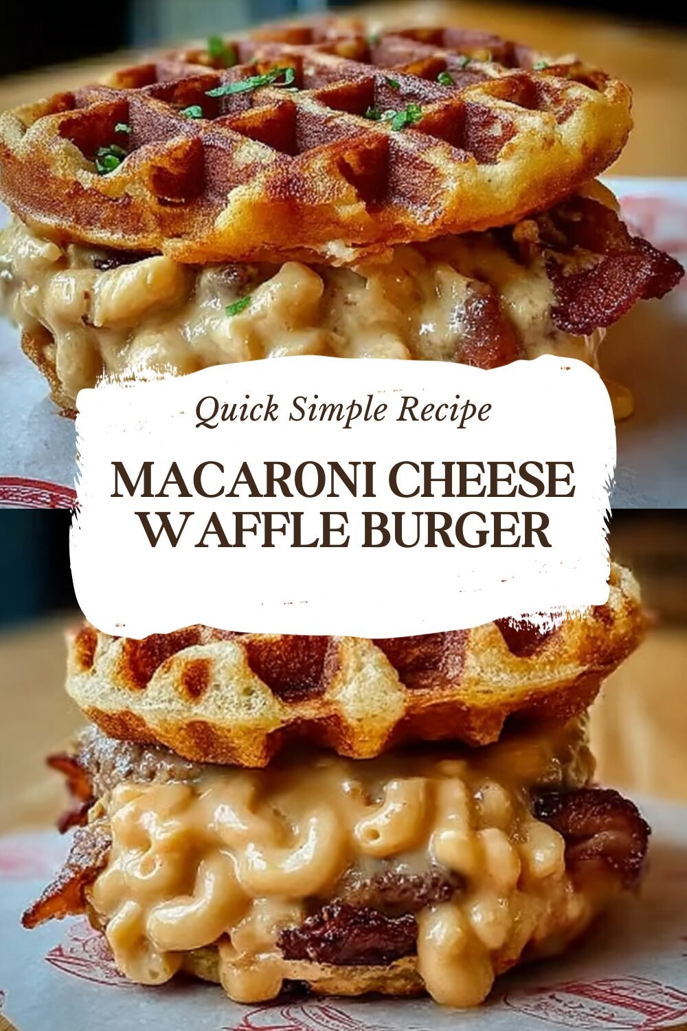 Macaroni Cheese Waffle Burger