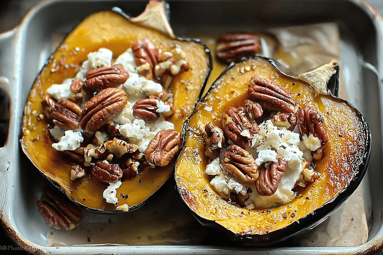 Maple Butter Roasted Acorn Squash With Toasted Pecans Recipe 6 Maple Pecan Goat Cheese Roasted Acorn Squash