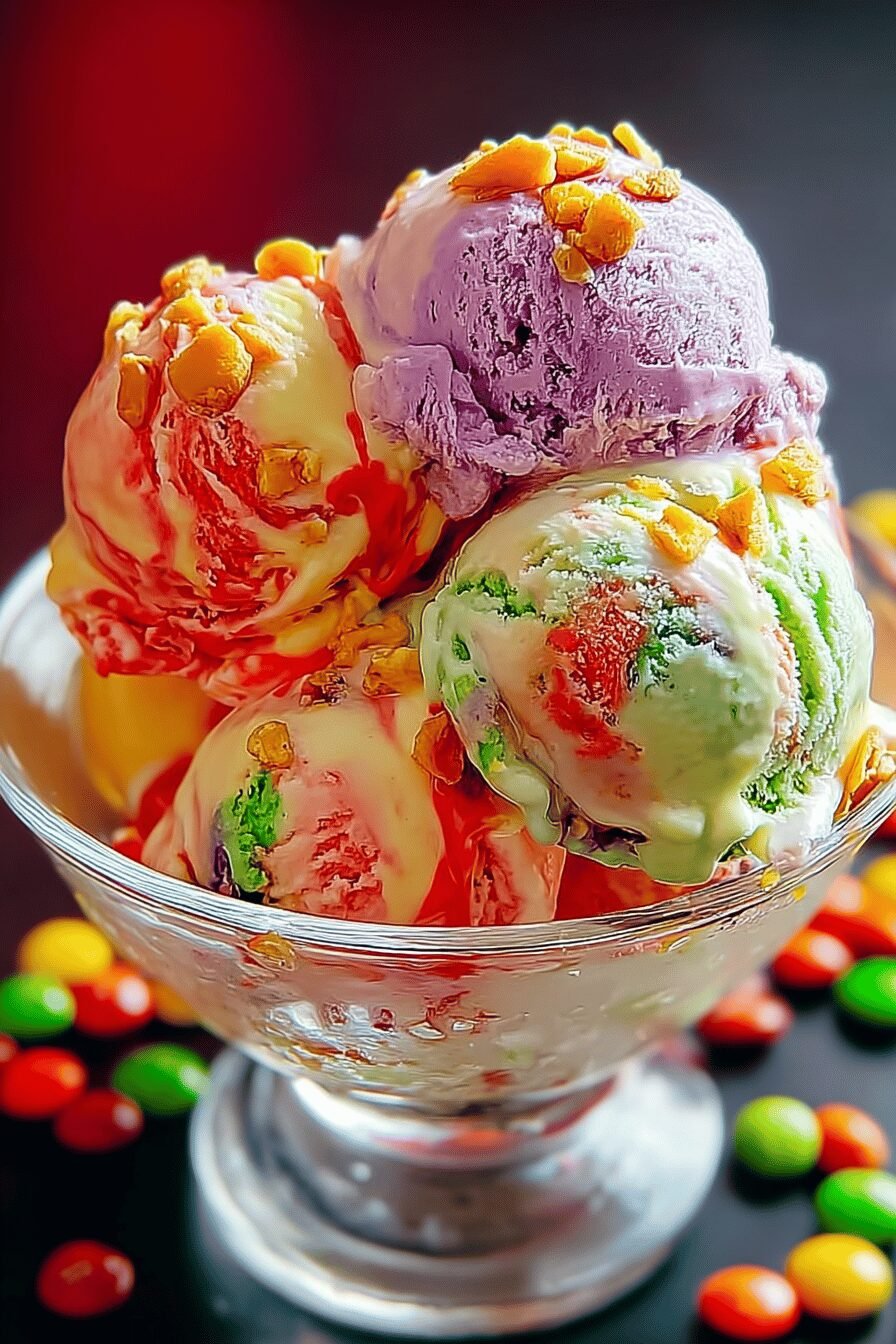 Skittles Ice Cream Recipes For Colorful And Fun Frozen Treats 6 Skittles Ice Cream Dessert