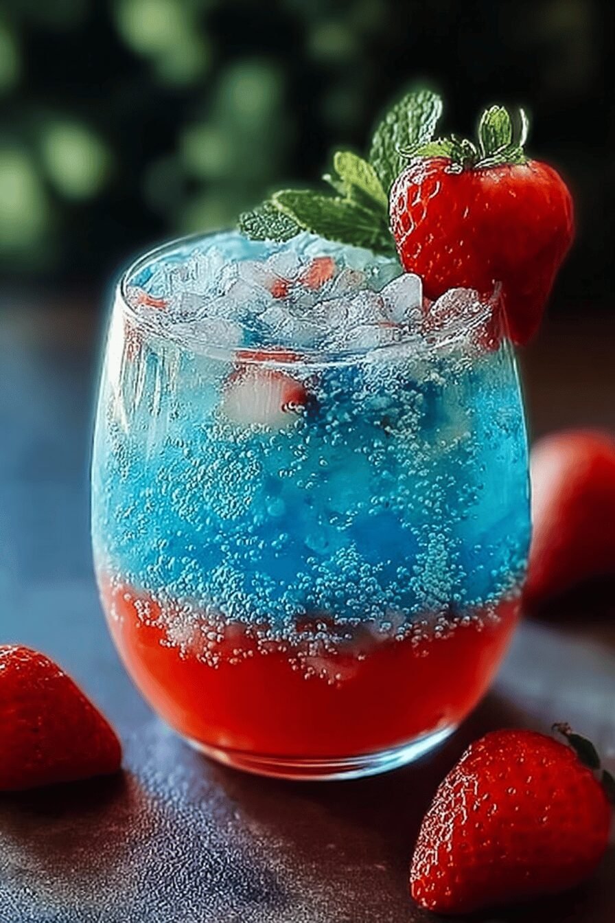 Strawberry Blue Hawaiian Cocktail