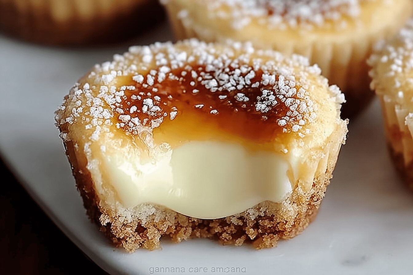 Vanilla Bean Creme Brulee Cheesecake Cupcakes