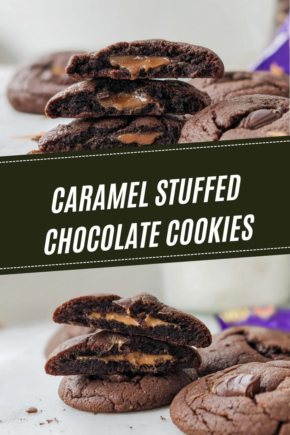 Caramel Stuffed Chocolate Cookies