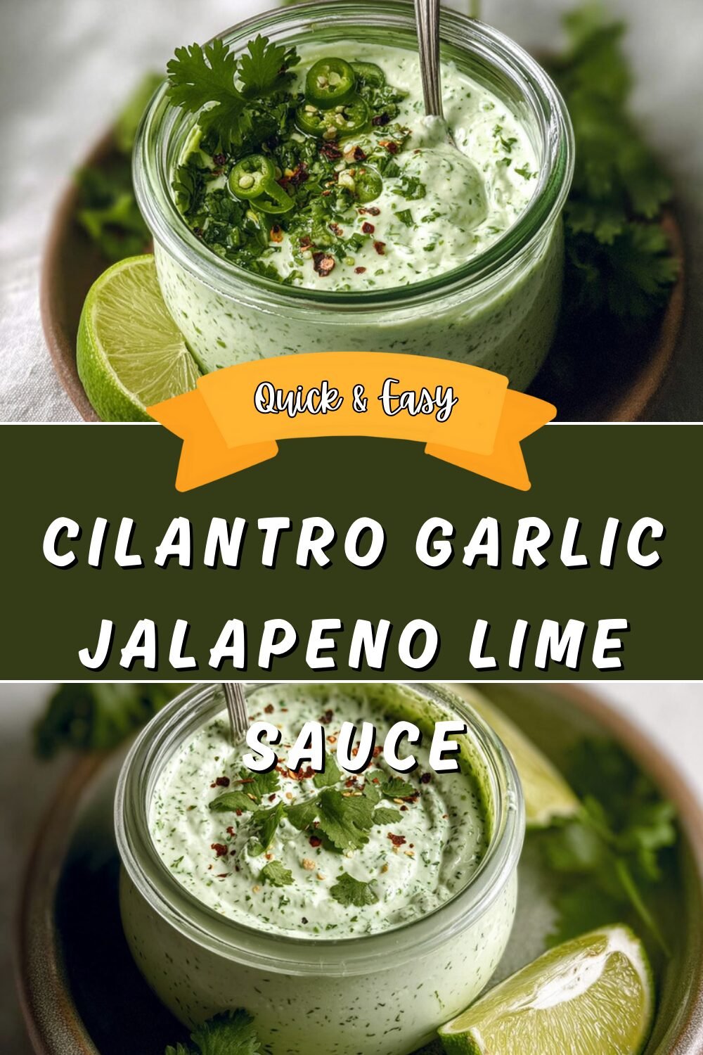 Cilantro Garlic Jalapeno Lime Sauce