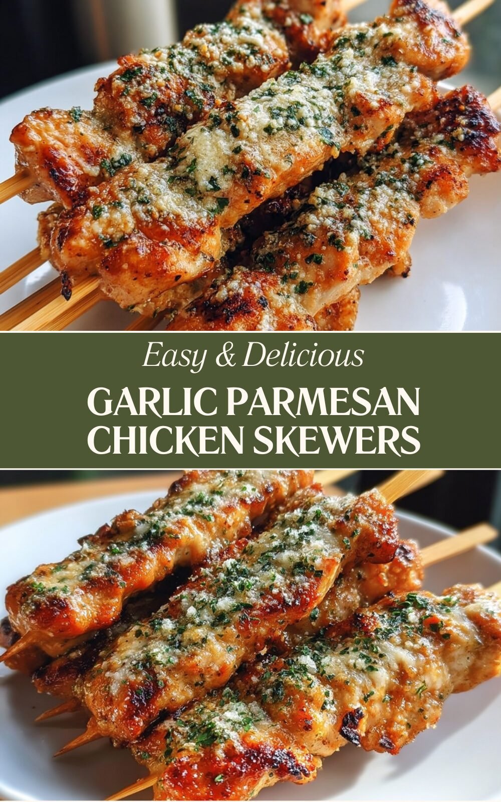 Garlic Parmesan Chicken Skewers