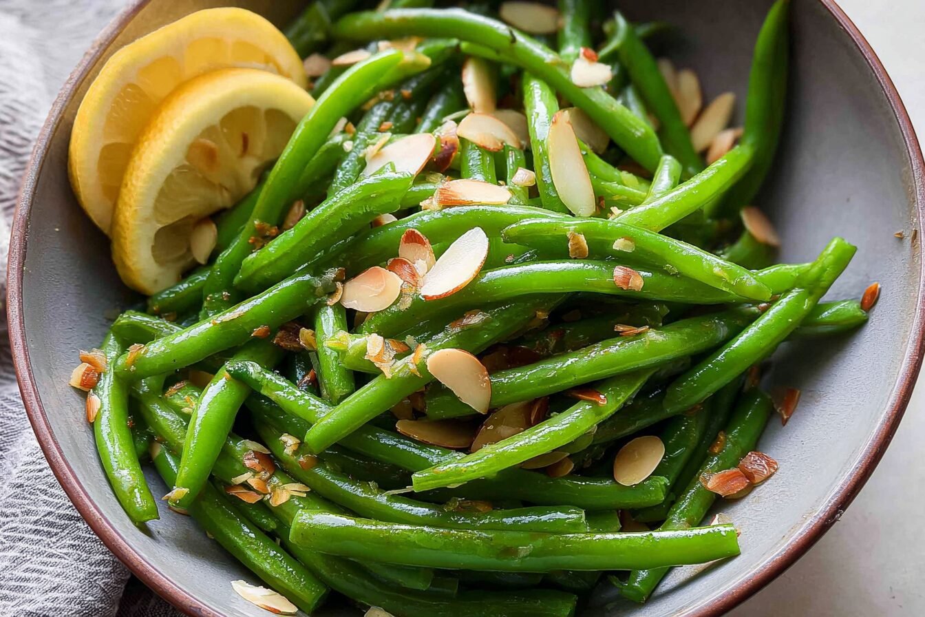 Green Beans Almondine Recipe With Toasted Almonds And Butter Sauce 6 Green Beans Almondine