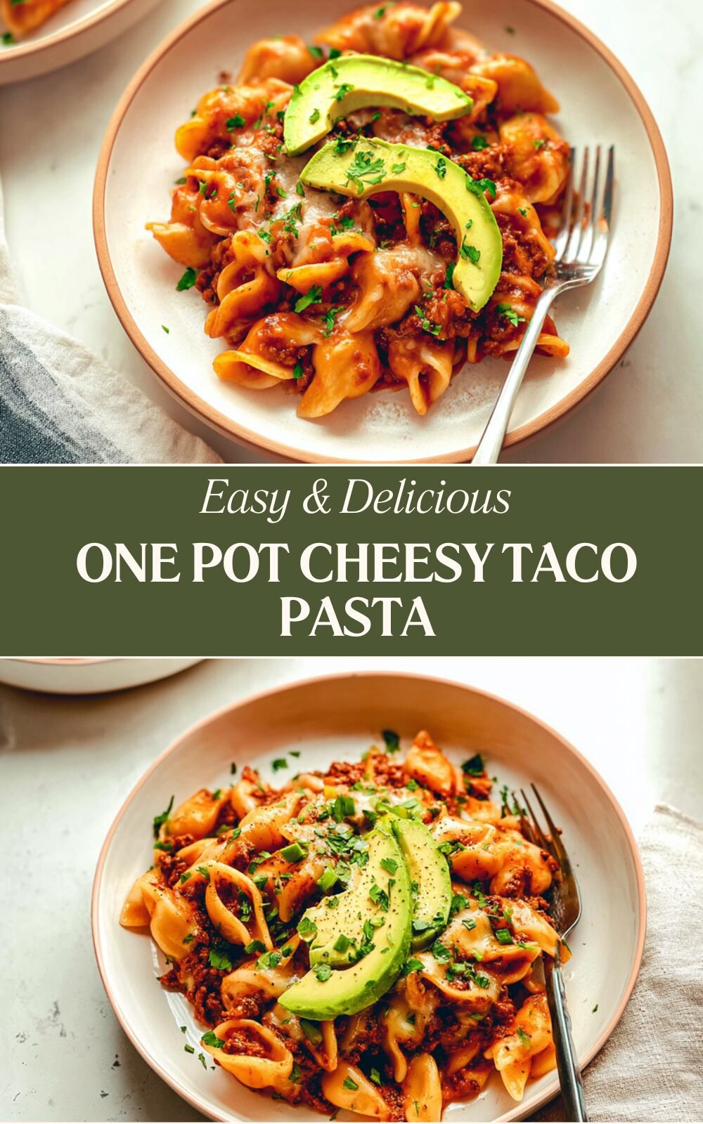 One Pot Cheesy Taco Pasta