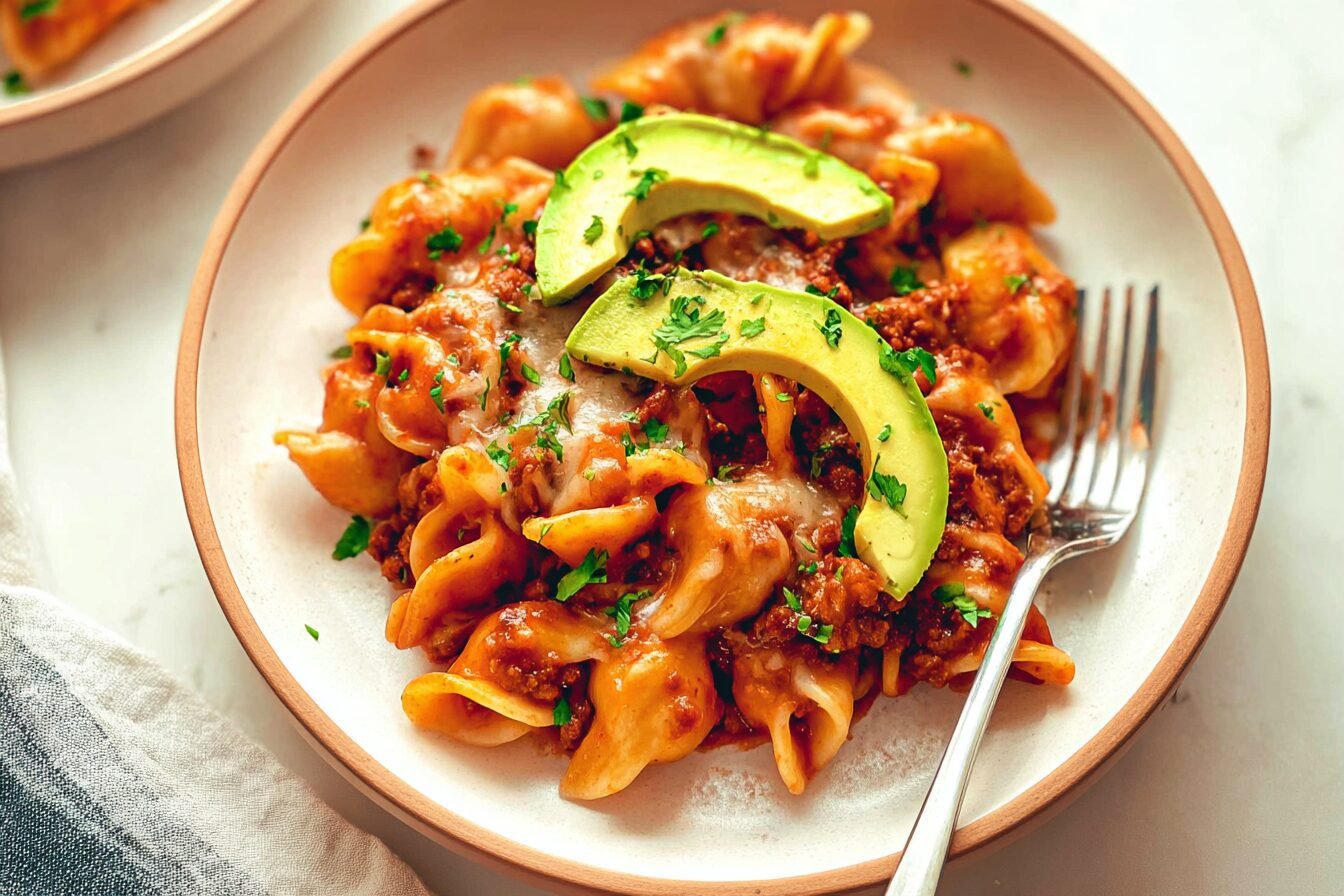 One Pot Cheesy Taco Pasta