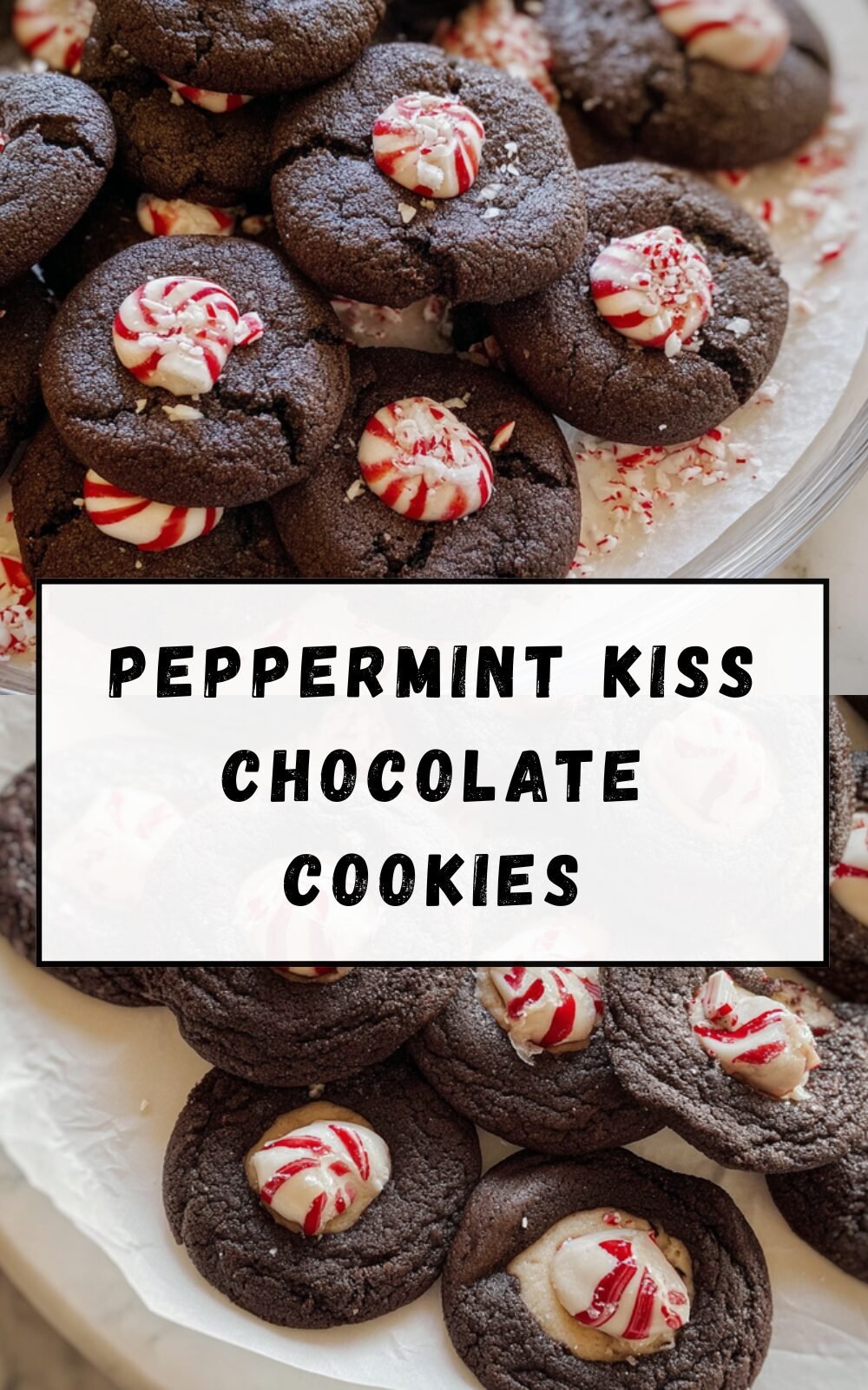 Peppermint Kiss Chocolate Cookies