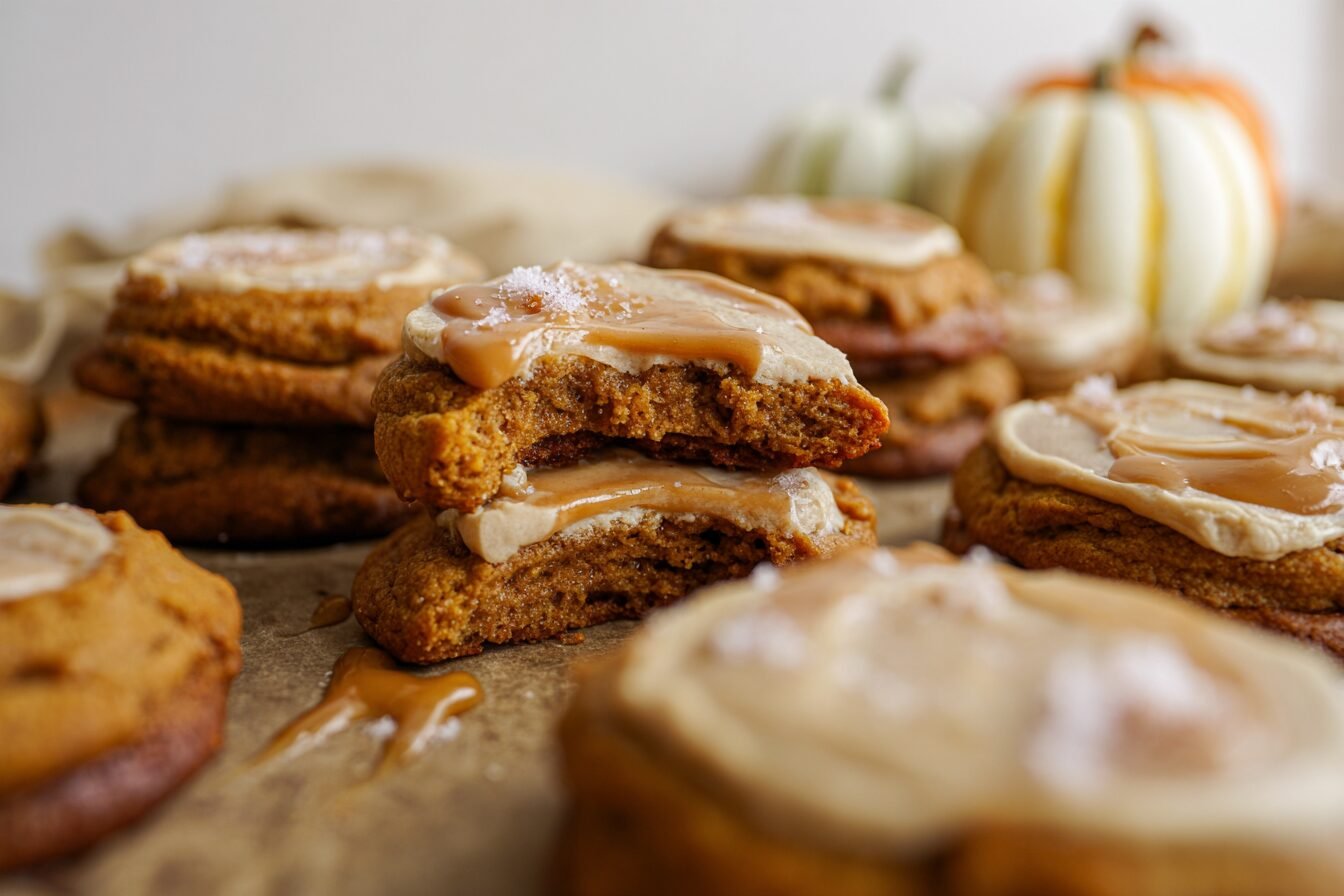 Pumpkin Caramel Cookies