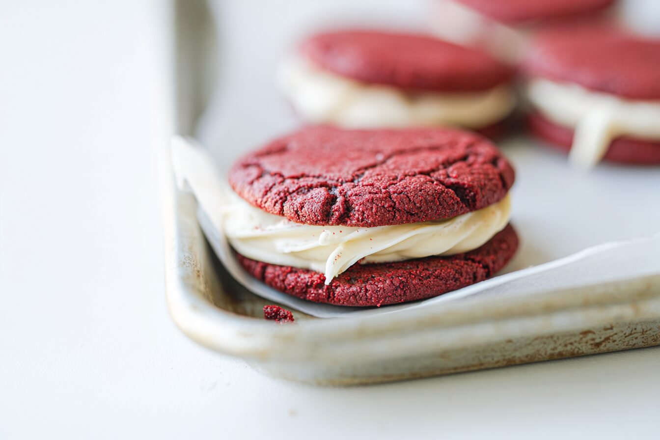 Red Velvet Cookie Sandwiches