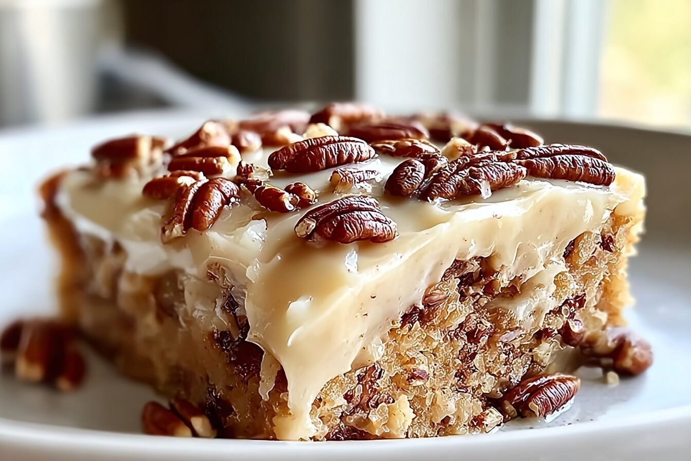 Butter Pecan Praline Poke Cake