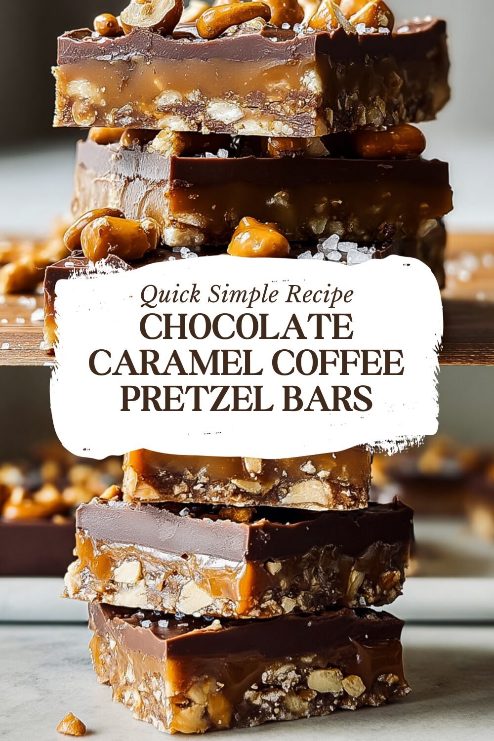 Chocolate Caramel Coffee Pretzel Bars