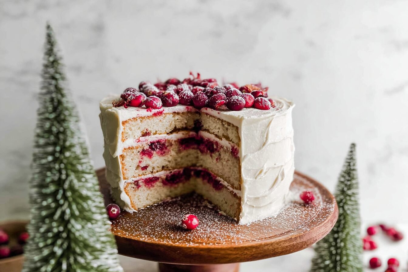 Cranberry White Christmas Cake