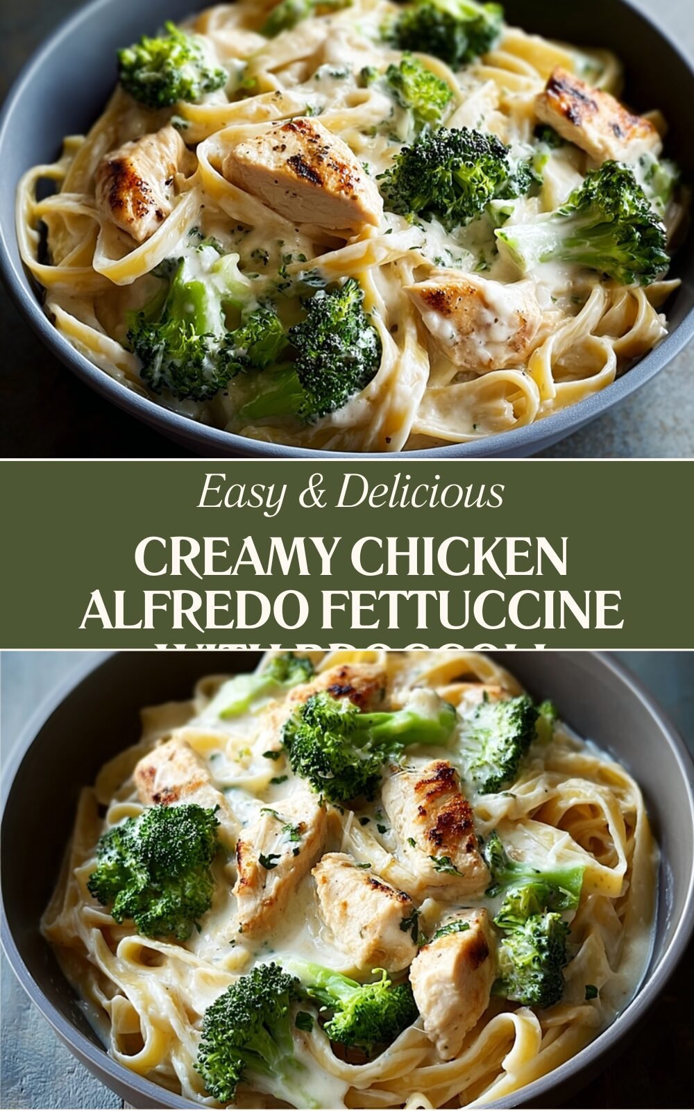 Creamy Chicken Alfredo Fettuccine With Broccoli