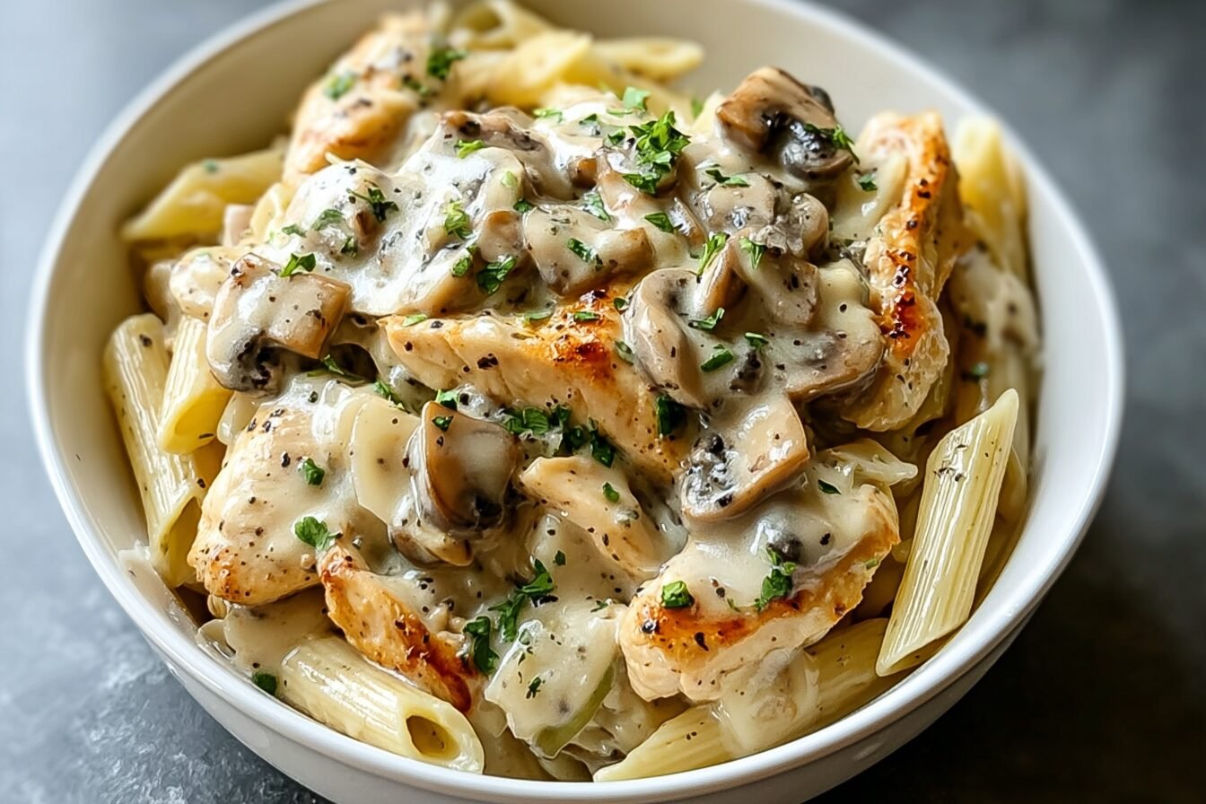 Creamy Chicken Mushroom Pasta