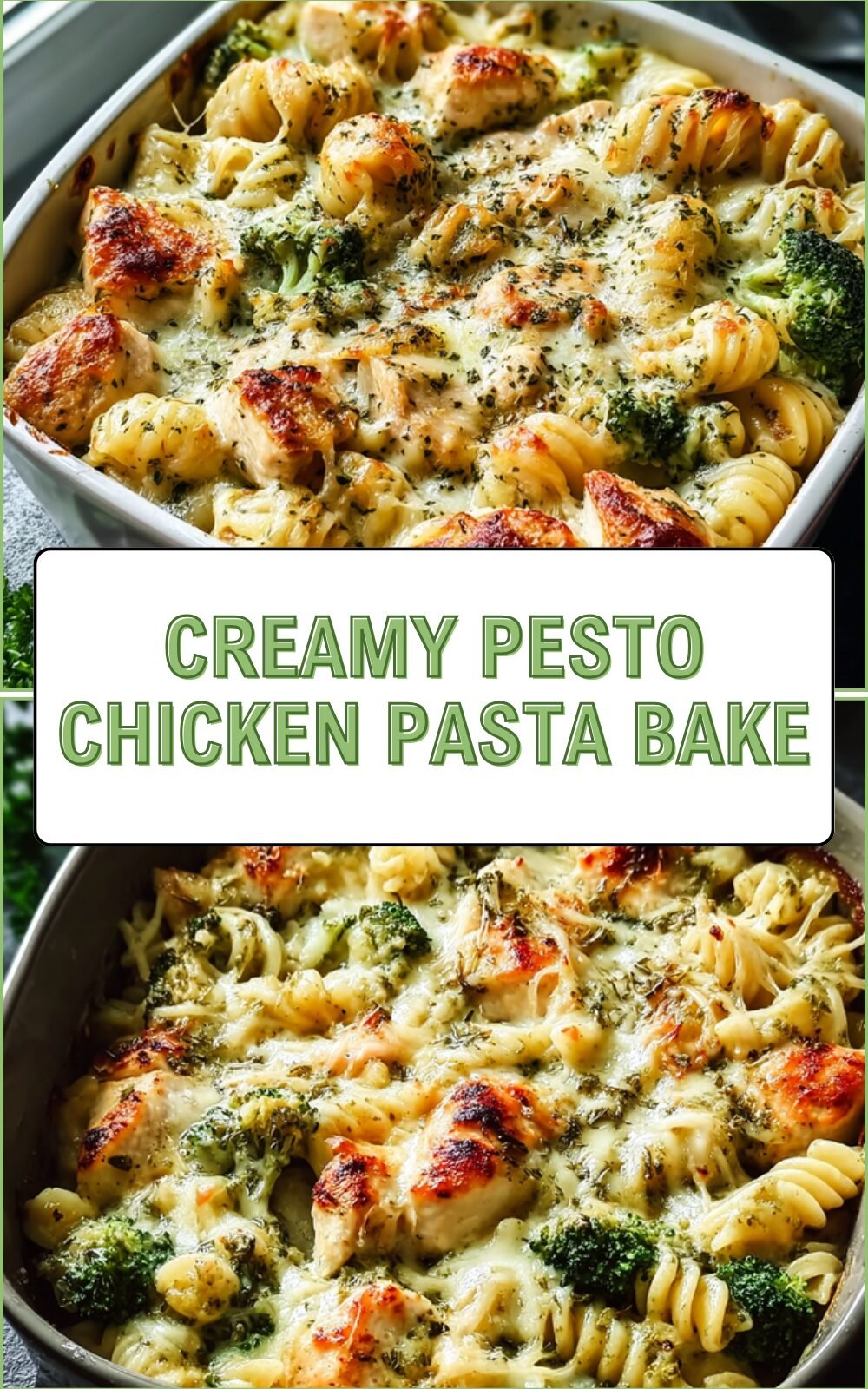 Creamy Pesto Chicken Pasta Bake