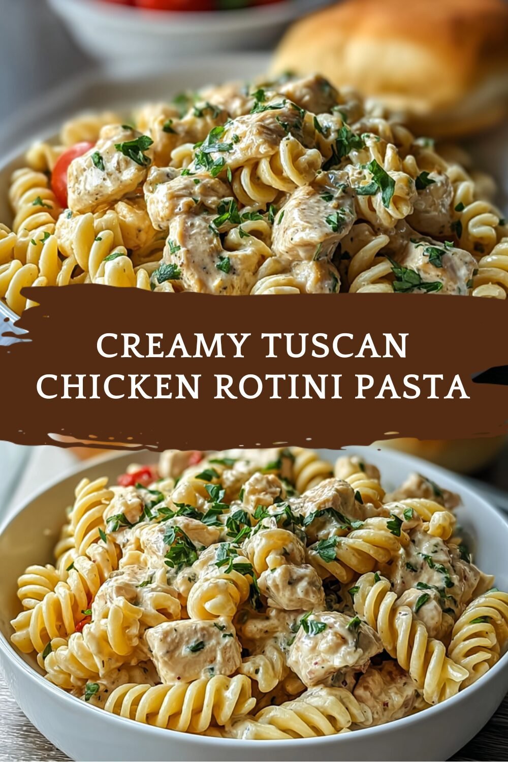 Creamy Tuscan Chicken Rotini Pasta