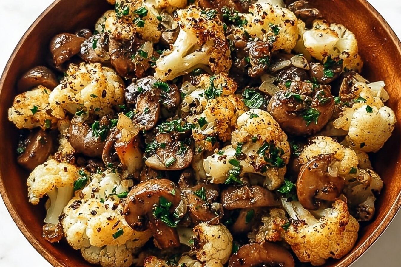 Garlic Mushrooms Cauliflower Skillet