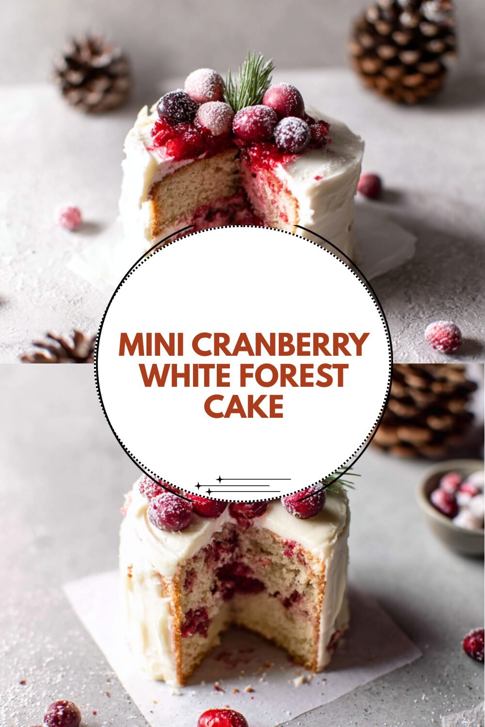 Mini Cranberry White Forest Cake
