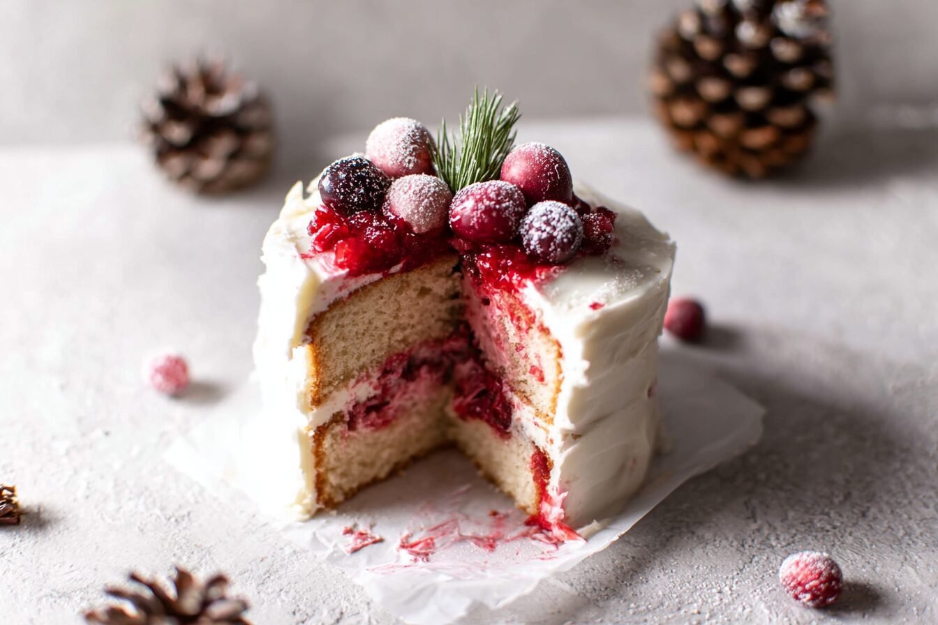 Mini Cranberry White Forest Cake
