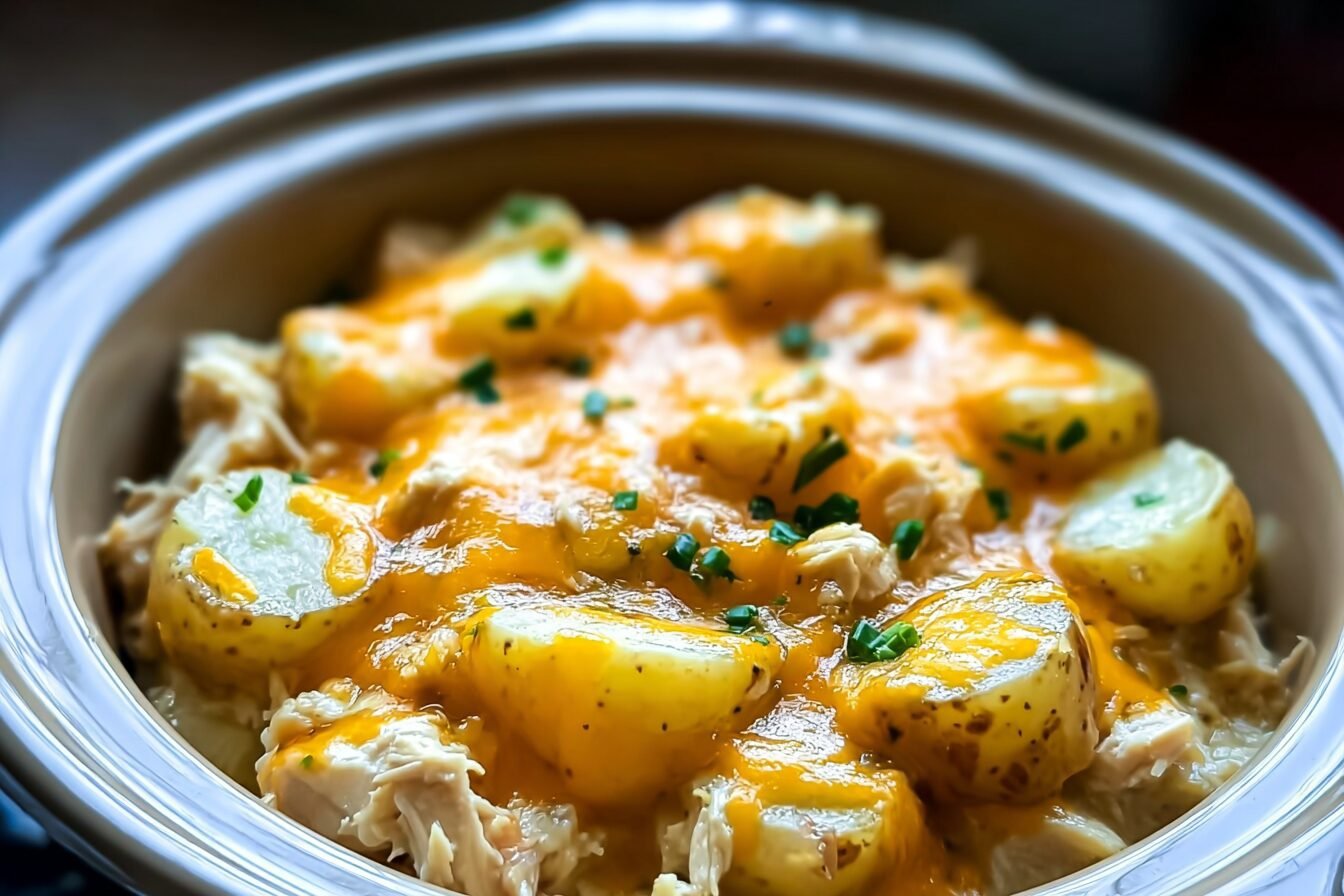 Slow Cooker Cheesy Chicken Potato Casserole