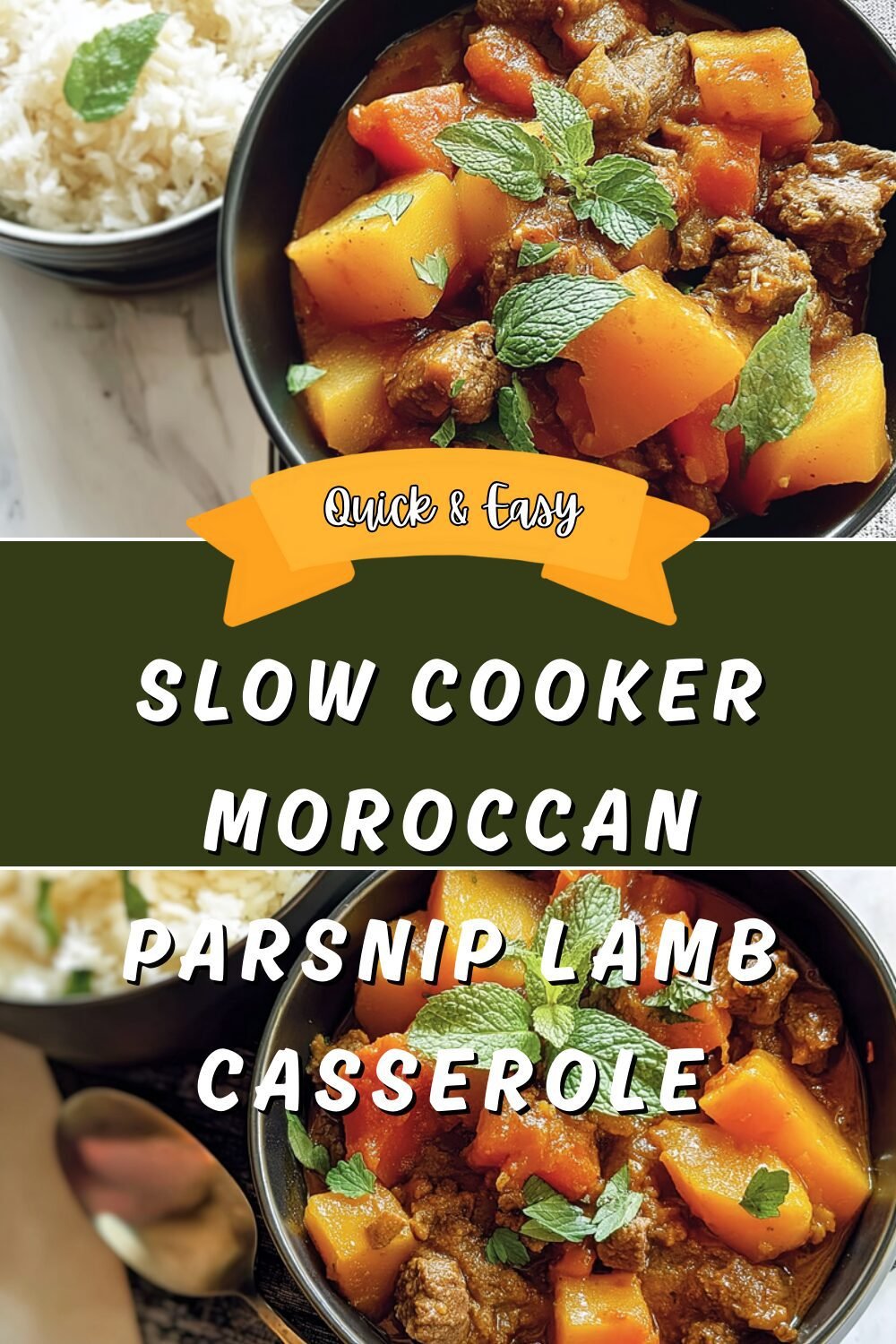 Slow Cooker Moroccan Parsnip Lamb Casserole