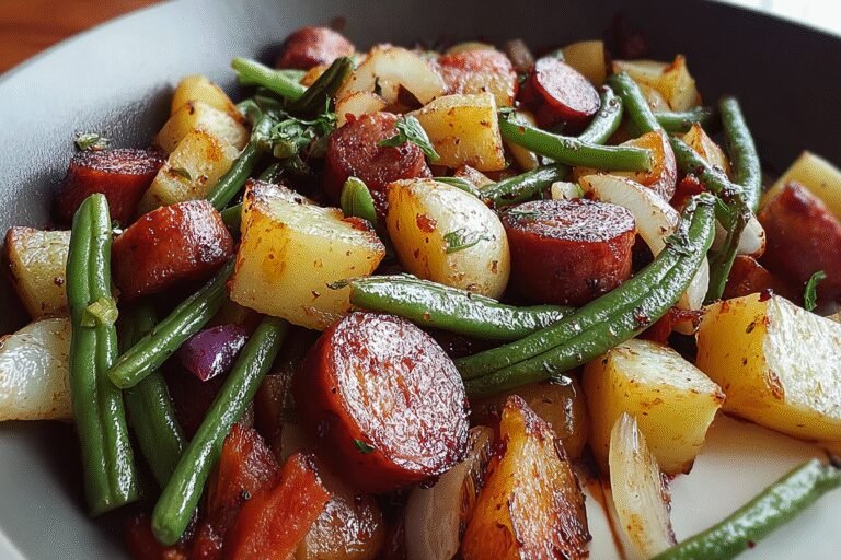 Smoked Sausage Potatoes Green Beans Skillet 60.Png