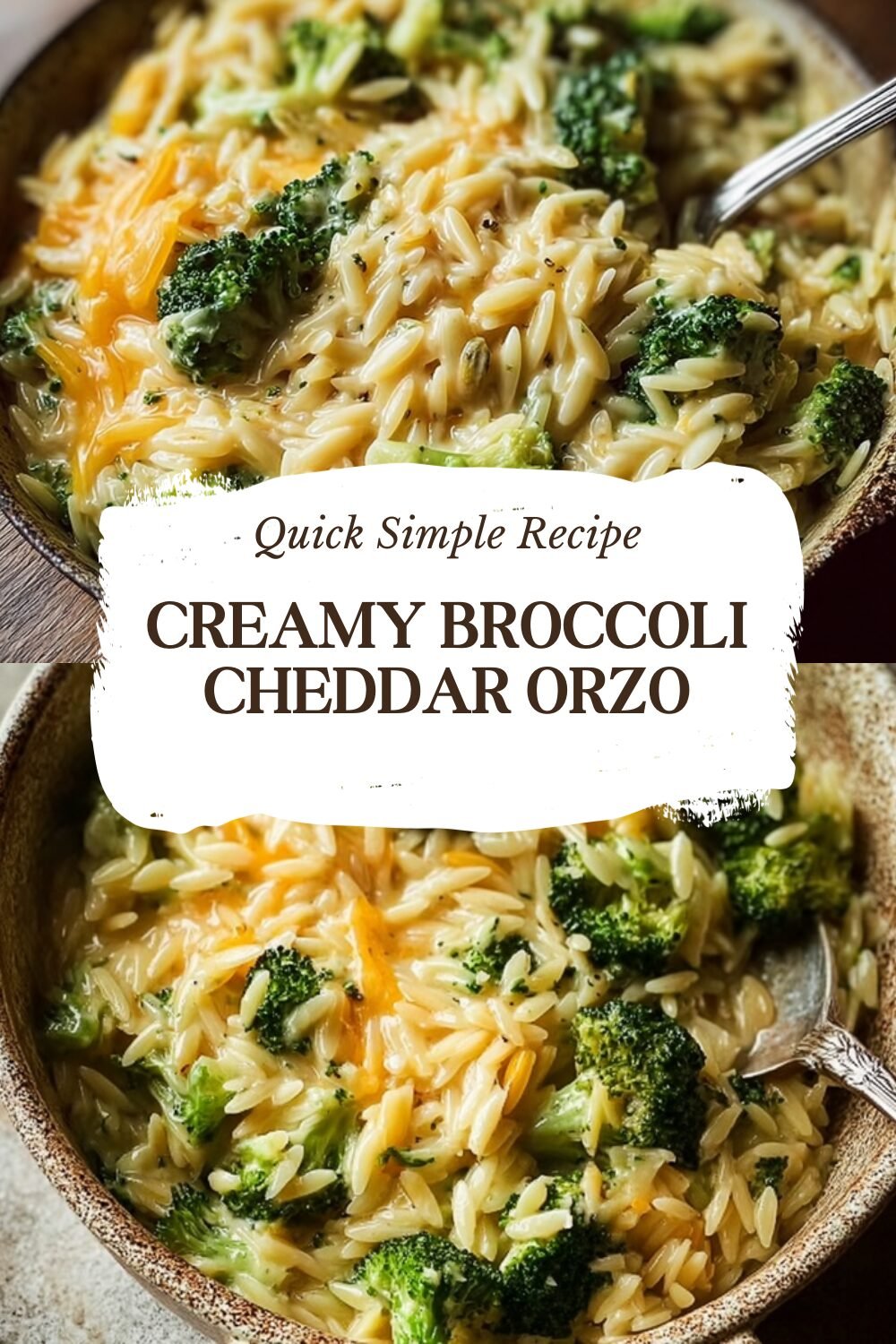 Creamy Broccoli Cheddar Orzo