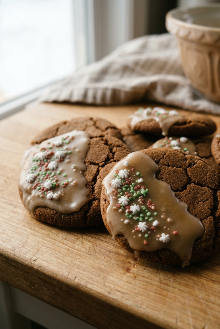 Brown Butter Maple Glaze Gingerbread Cookies 83.Png