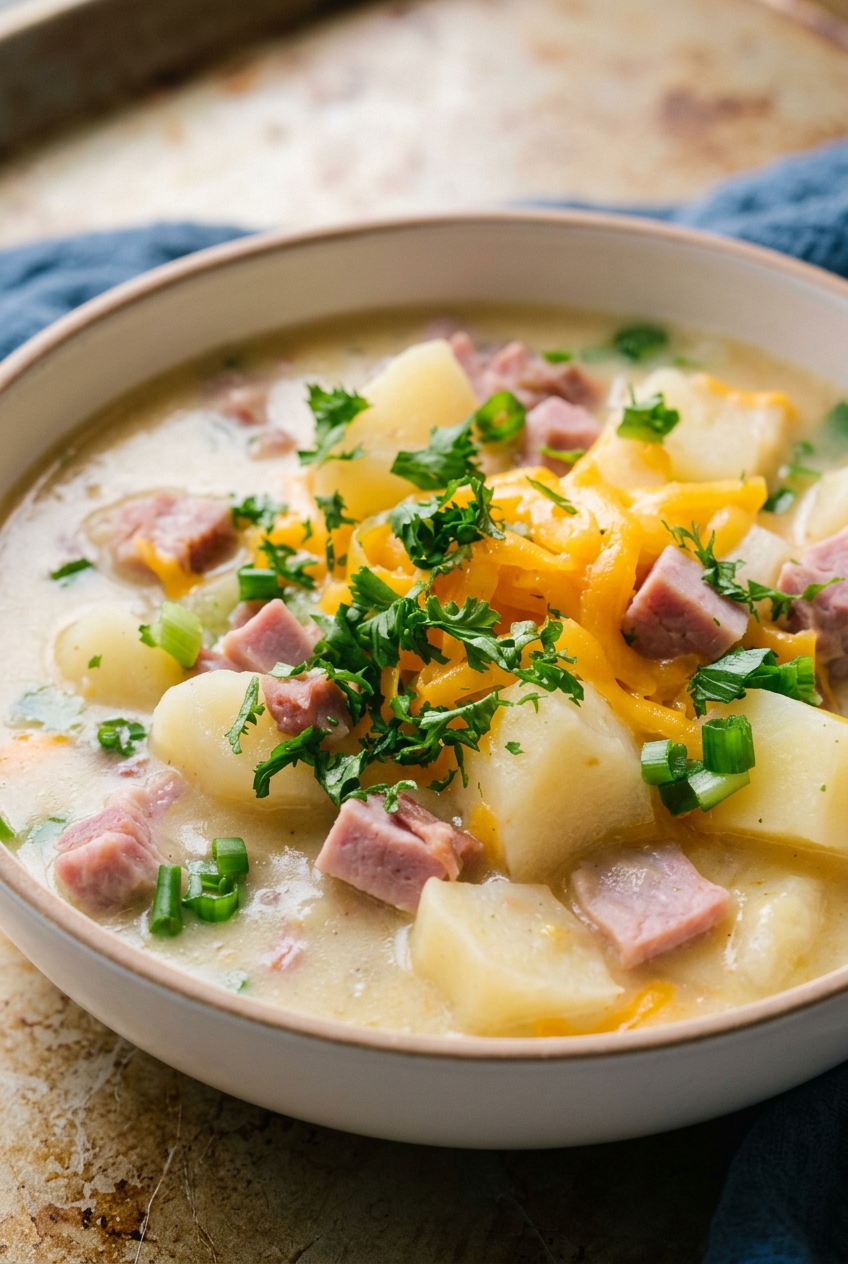 Cheesy Ham And Potato Soup
