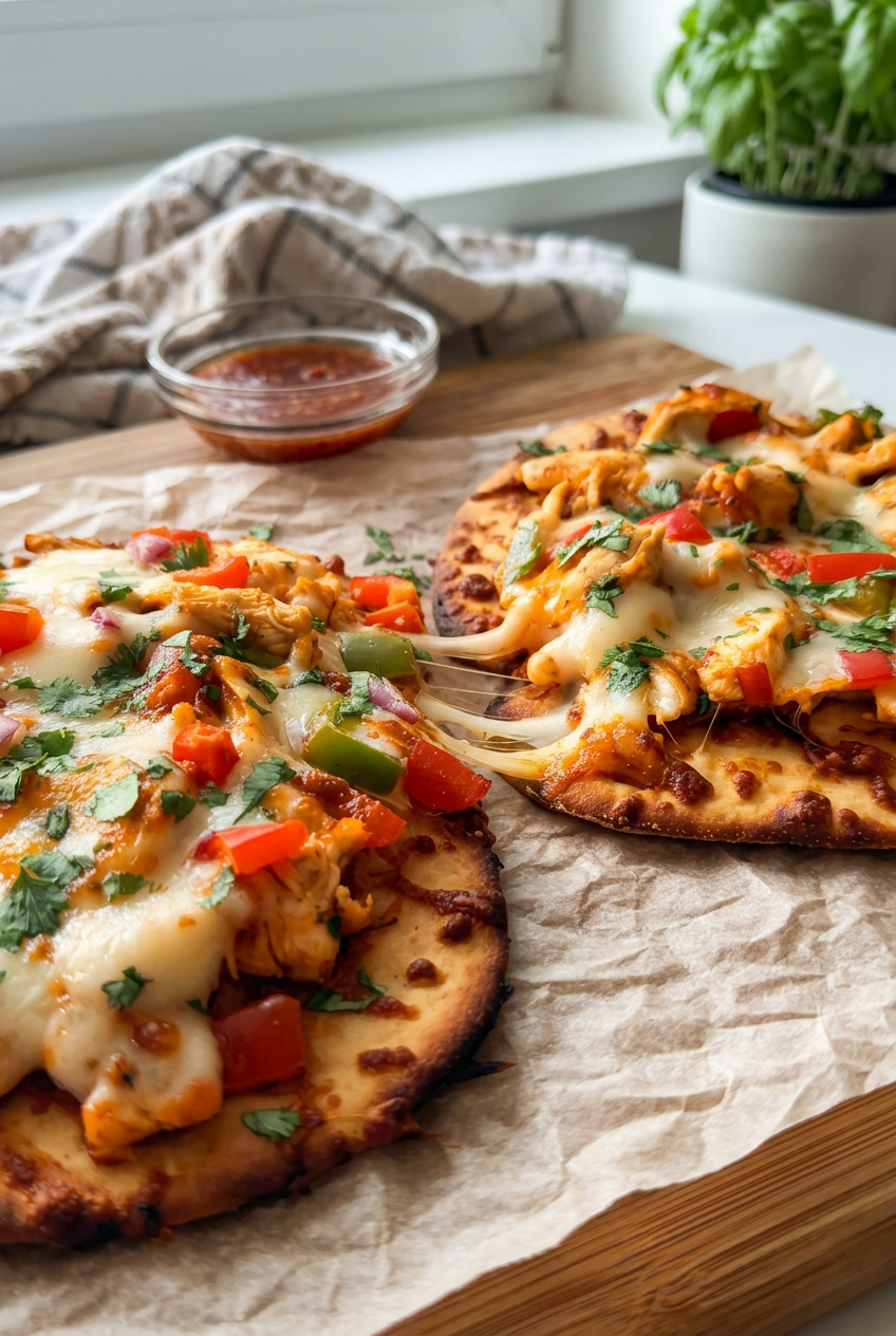 Cheesy Sweet Chilli Chicken Flatbreads