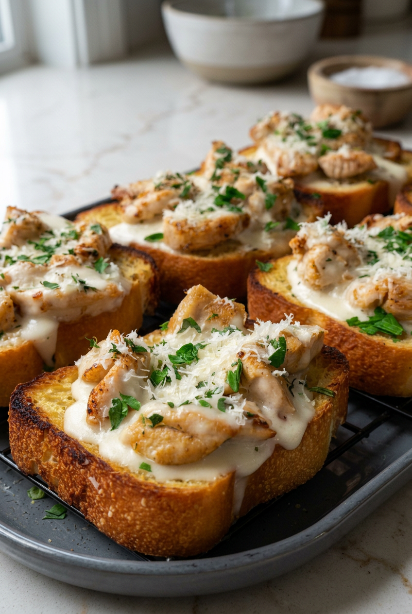 Chicken Alfredo Texas Toast