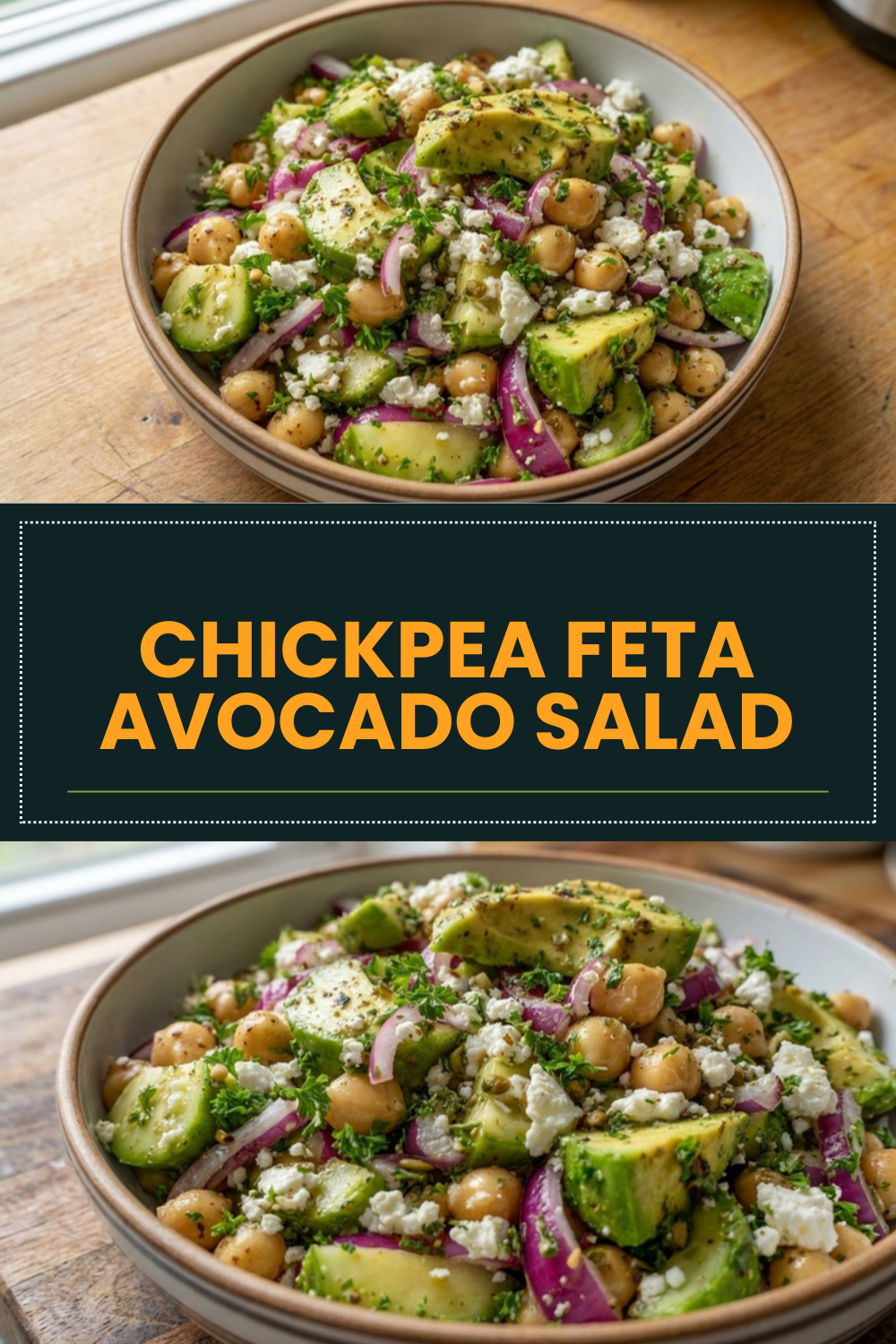 Chickpea Feta Avocado Salad