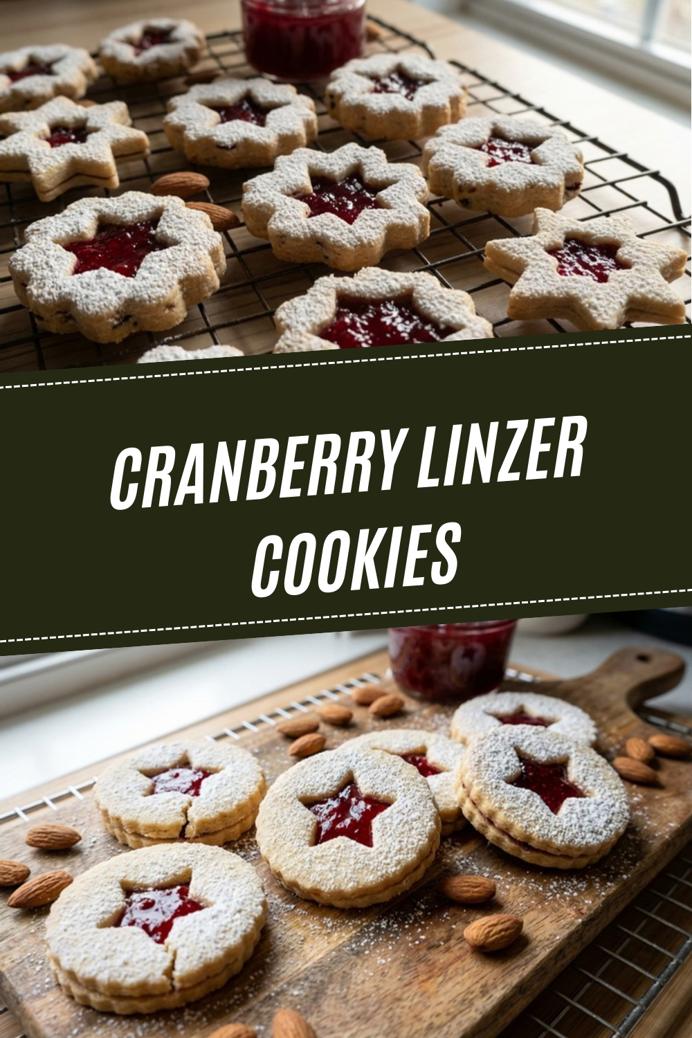 Cranberry Linzer Cookies