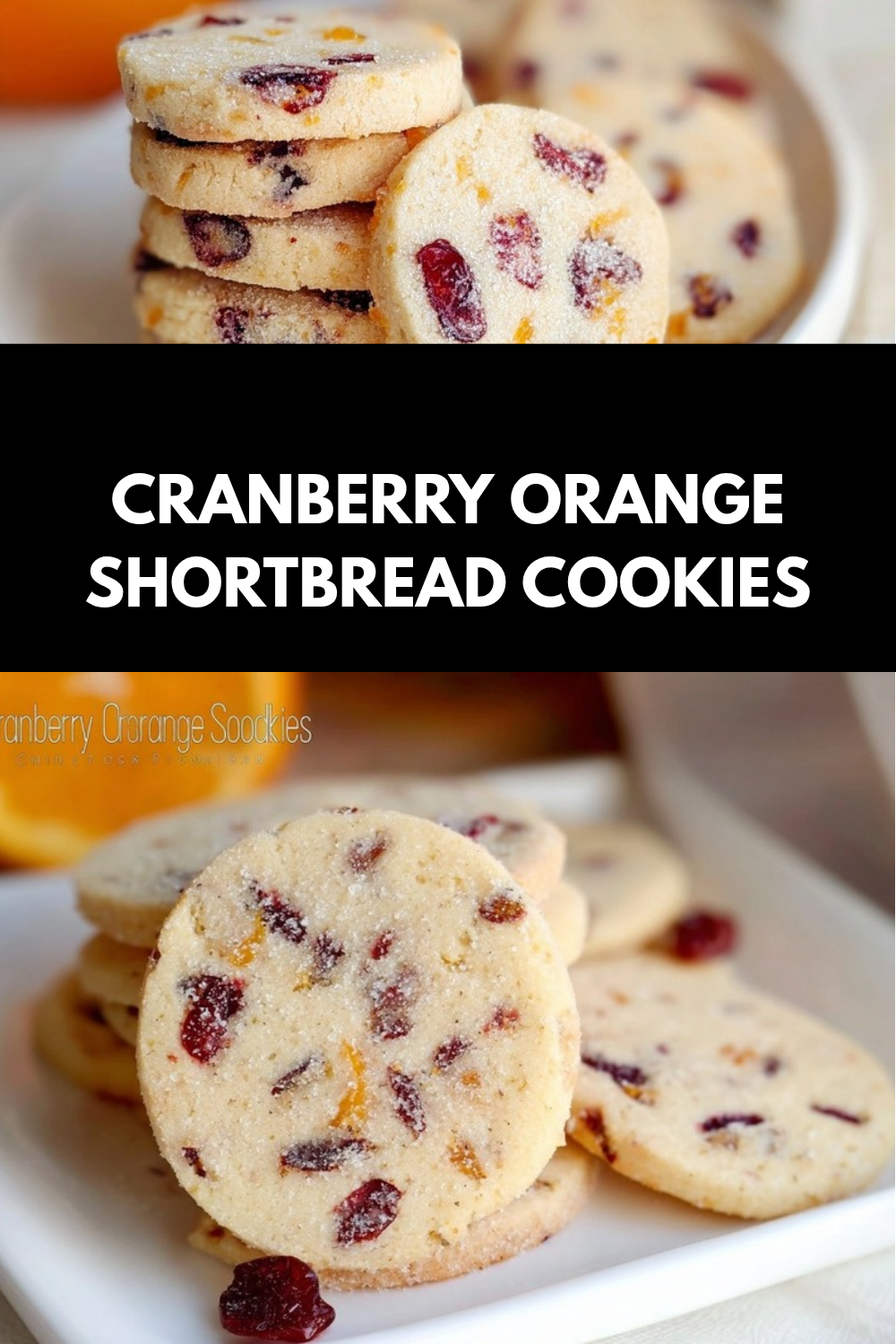 Cranberry Orange Shortbread Cookies