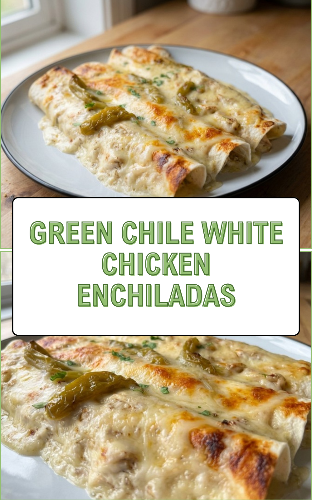 Green Chile White Chicken Enchiladas
